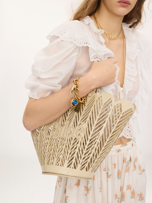 Borsa cesto Chloé Soleil in pelle di vitello verniciata