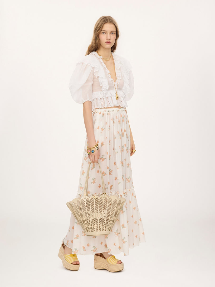 Borsa cesto Chloé Soleil in pelle di vitello verniciata