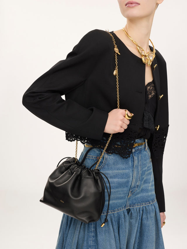 Borsa a spalla piccola Chloé Icons con catena in pelle morbida