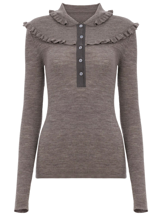 Camicia Henley aderente in maglia