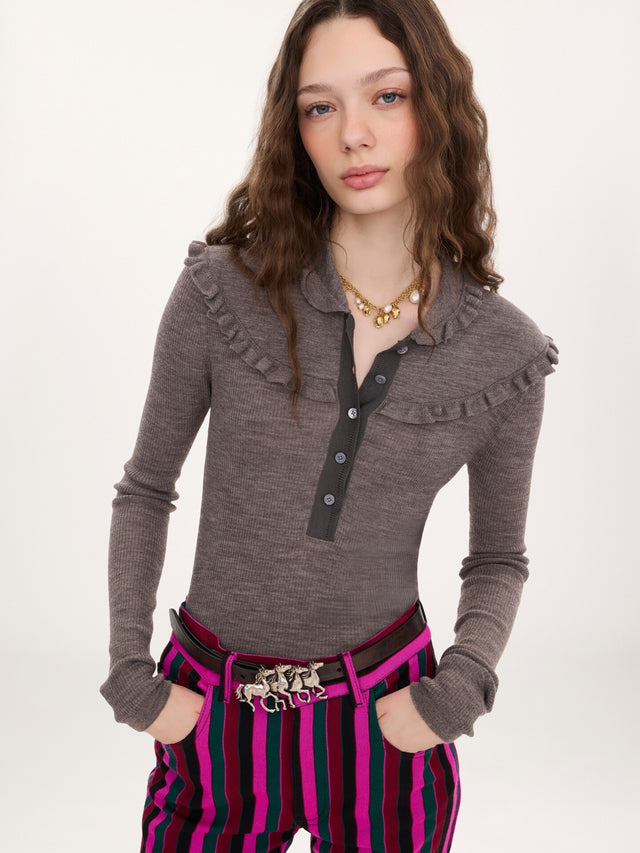 Fitted Henley shirt
