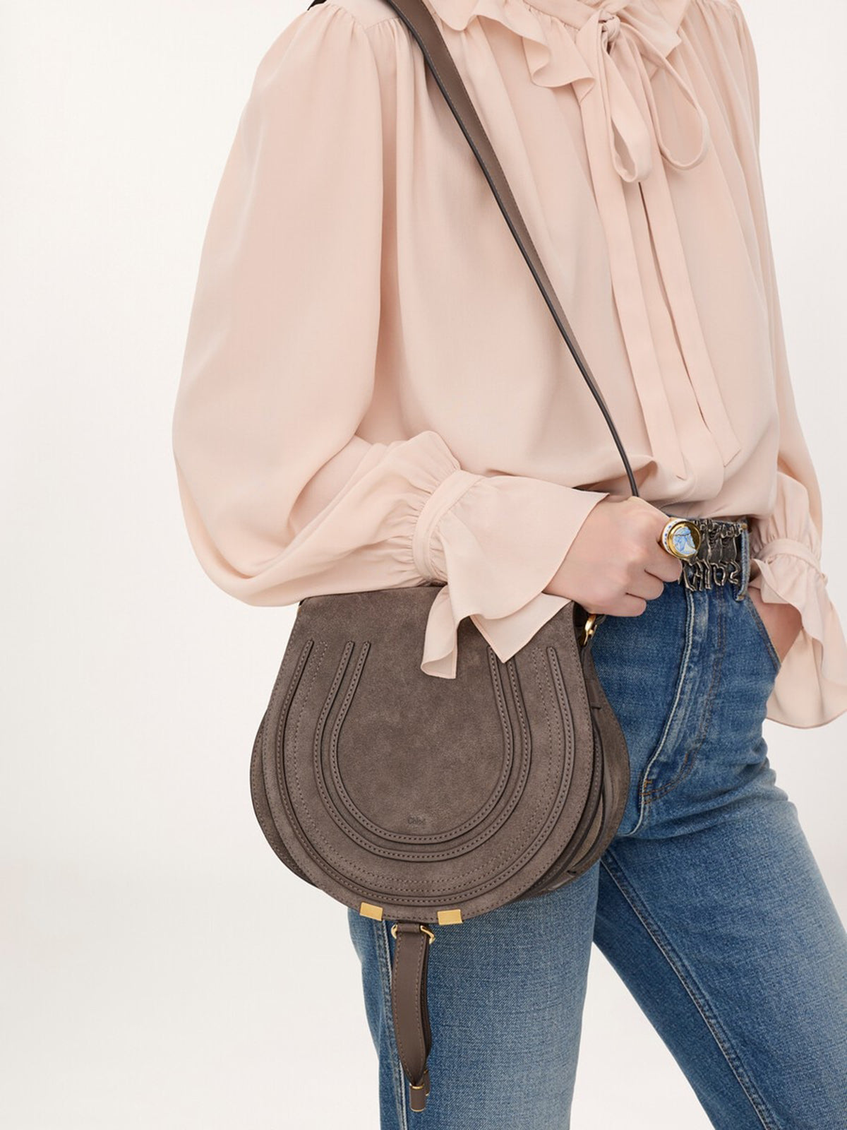Borsa a tracolla Marcie in pelle scamosciata