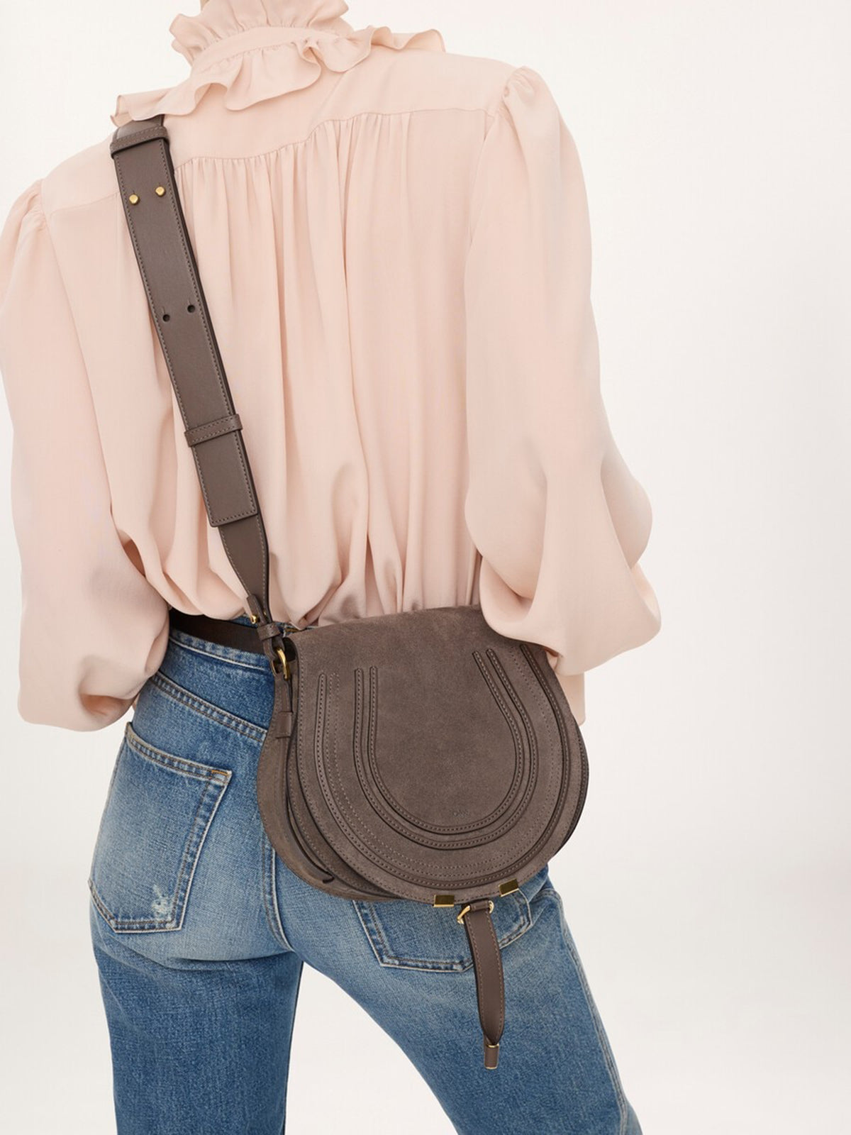 Borsa a tracolla Marcie in pelle scamosciata