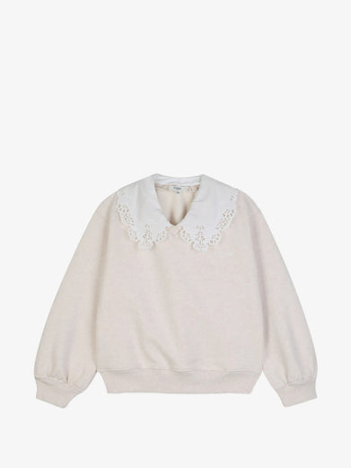 Felpa con pizzo sangallo