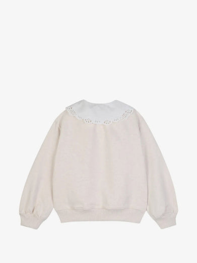 Felpa con pizzo sangallo