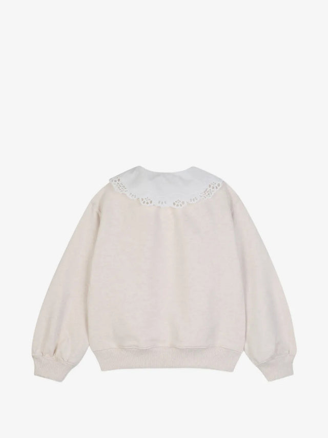 Felpa con pizzo sangallo