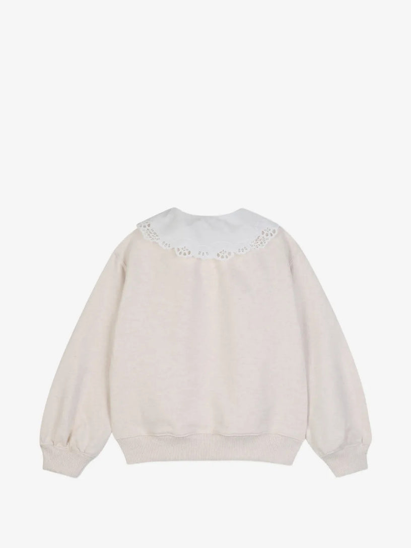 Felpa con pizzo sangallo