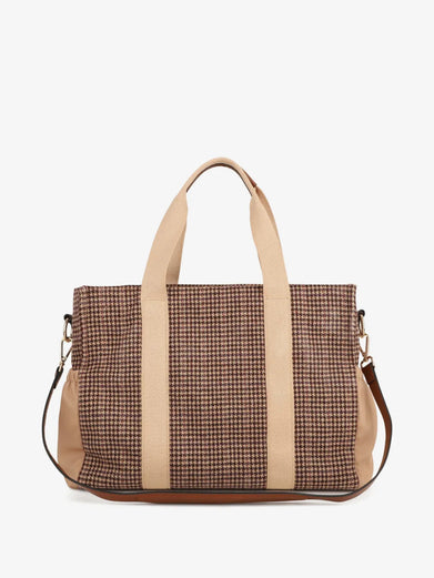 Borsa fasciatoio con fantasia pied de poule