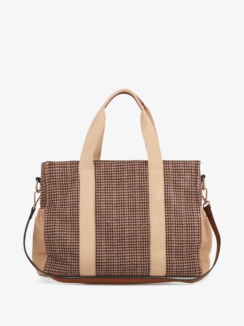 Borsa fasciatoio con fantasia pied de poule