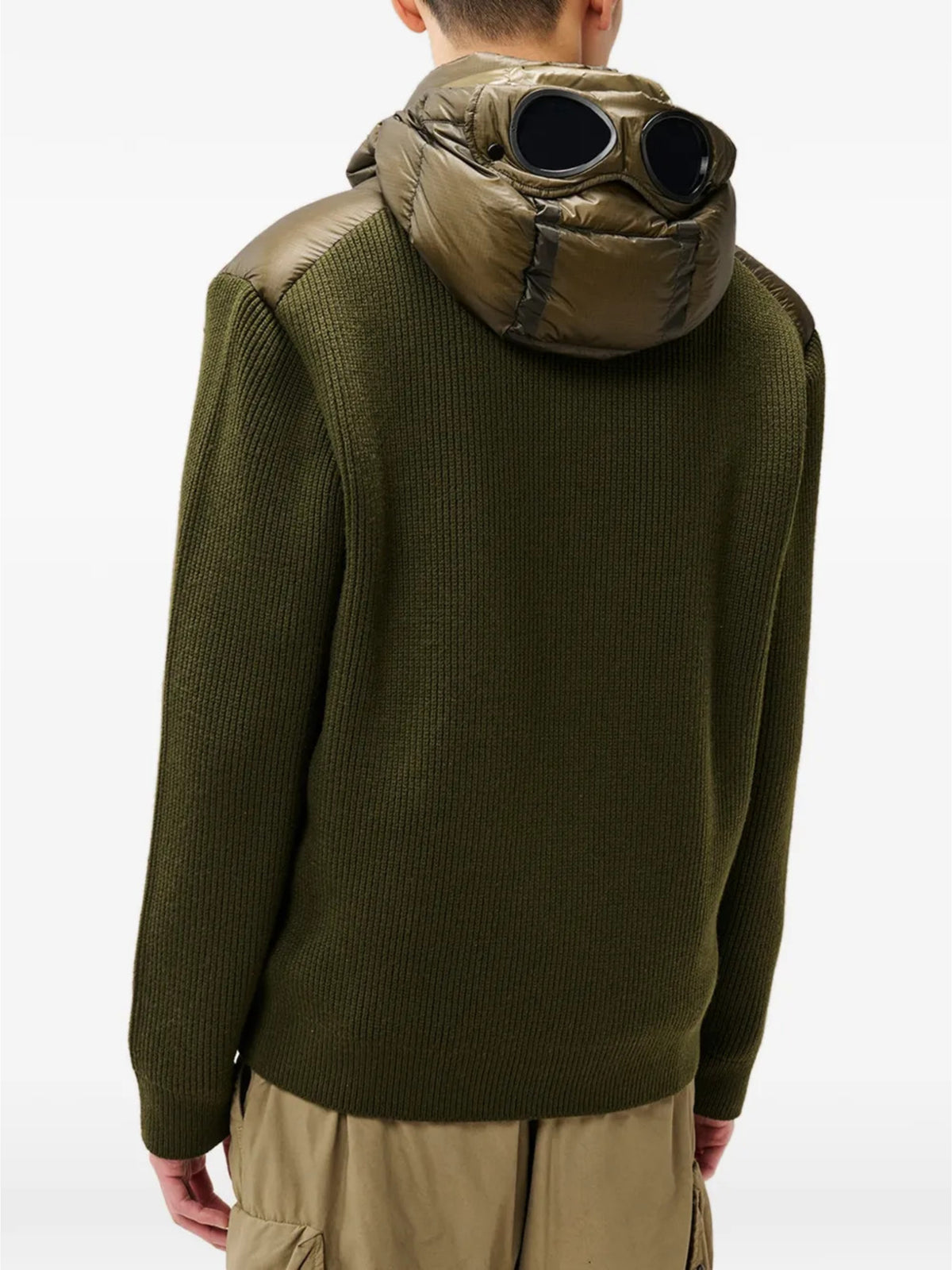 Maglione misto lana merino extrafine con occhiali goggle