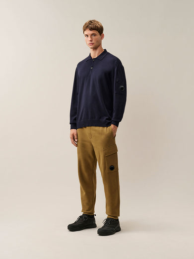 Polo in lana merino extrafine con lenti