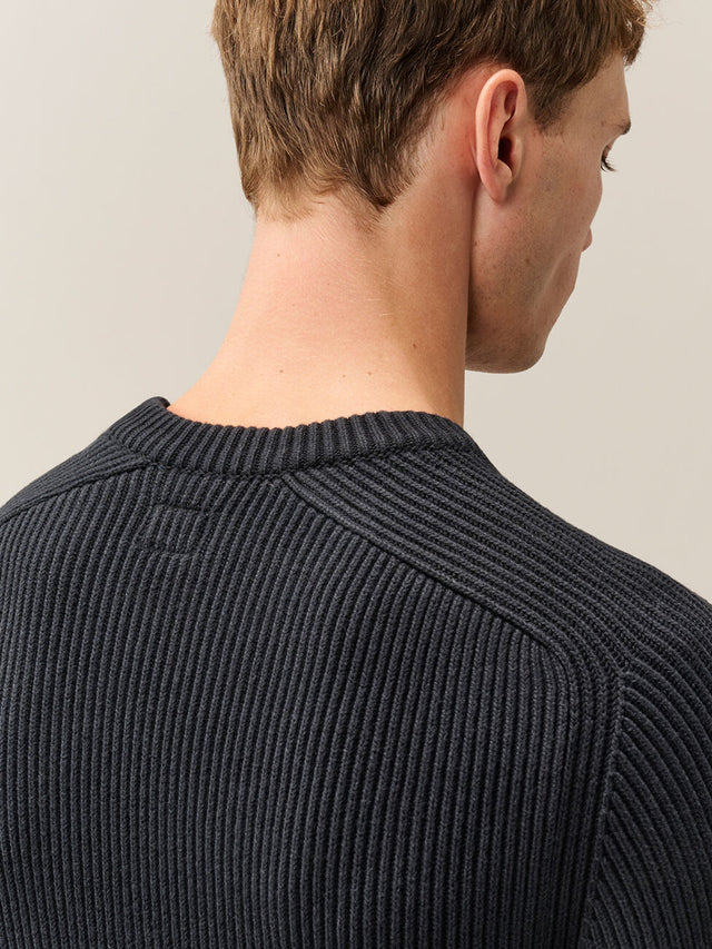 Full Rib Cotton Lens Crewneck Sweater