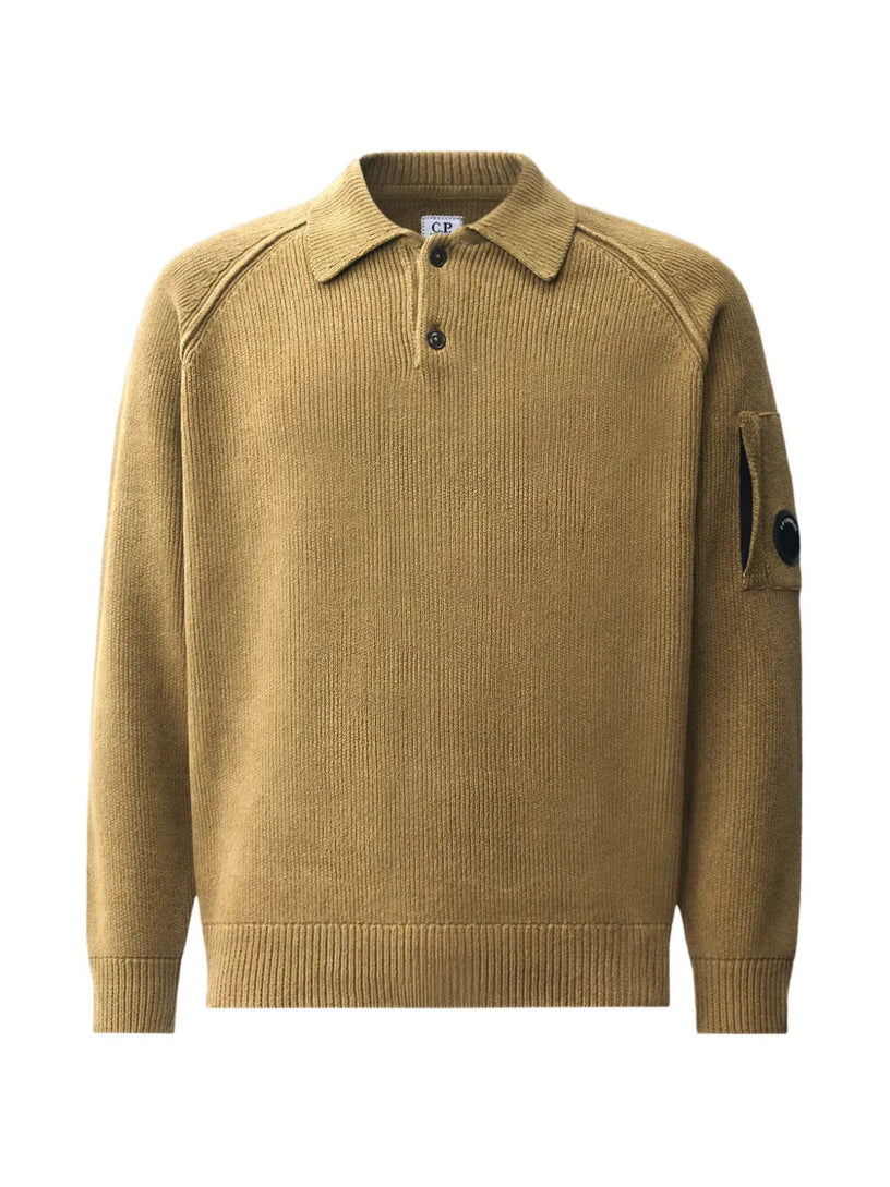 Maglione a polo Lens in ciniglia di cotone