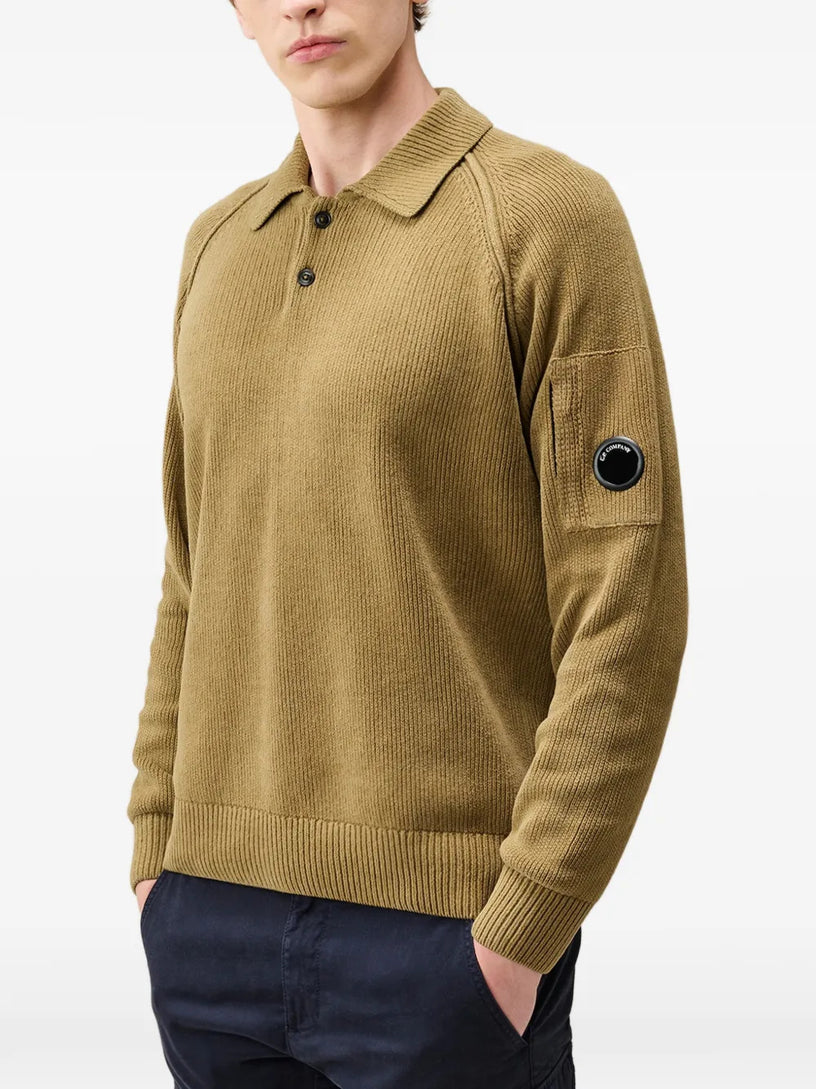 Maglione a polo Lens in ciniglia di cotone