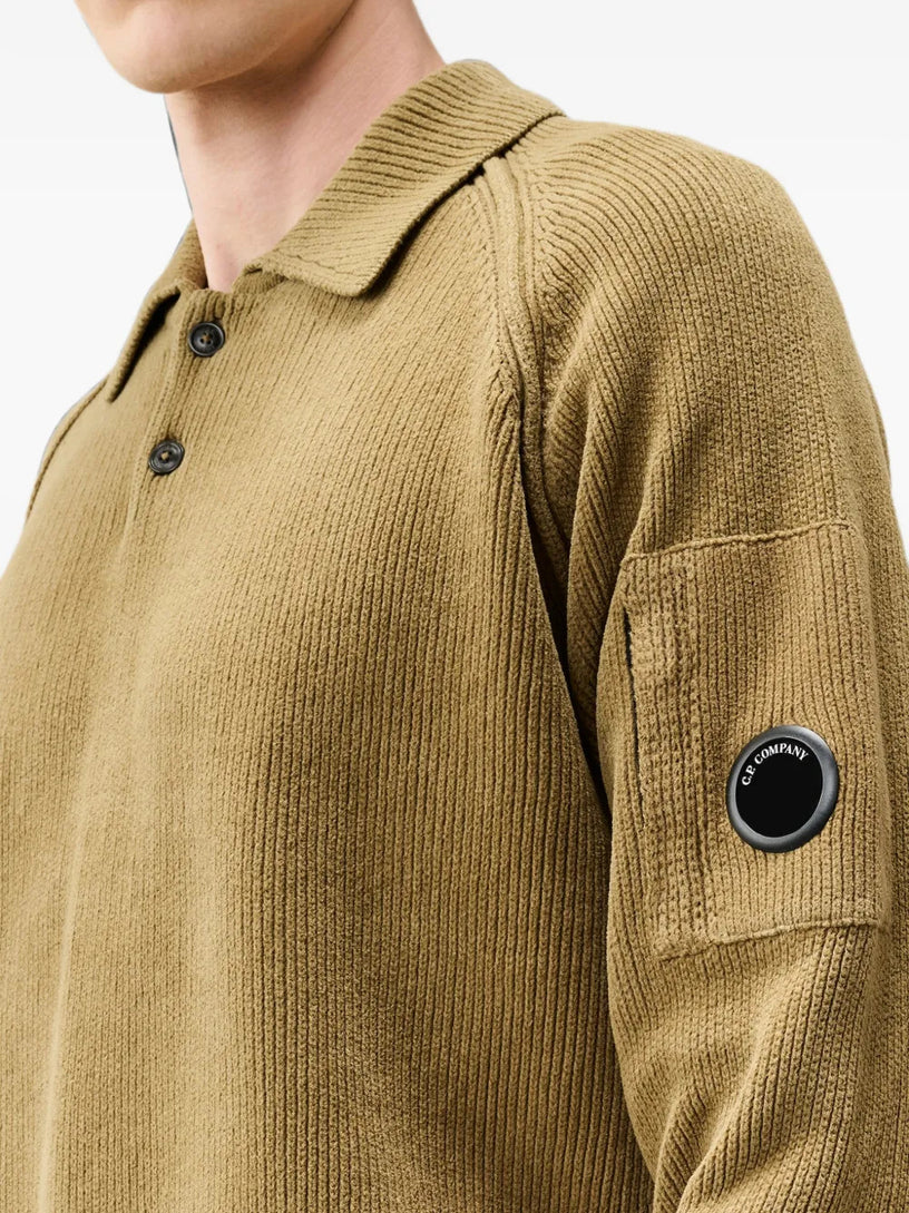 Maglione a polo Lens in ciniglia di cotone