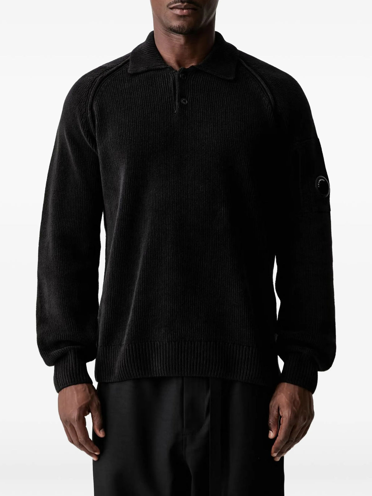 Maglione a polo Lens in ciniglia di cotone