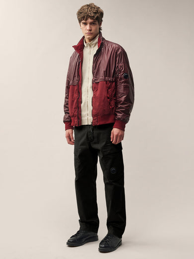 Pantaloni cargo regular in raso elasticizzato