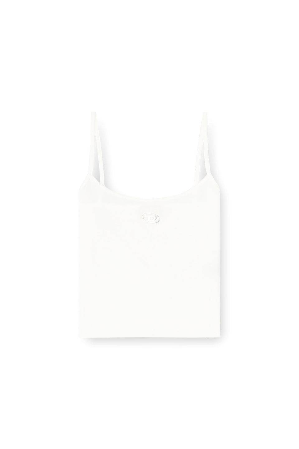 Ribbed Tank Top With Metallic Oval D