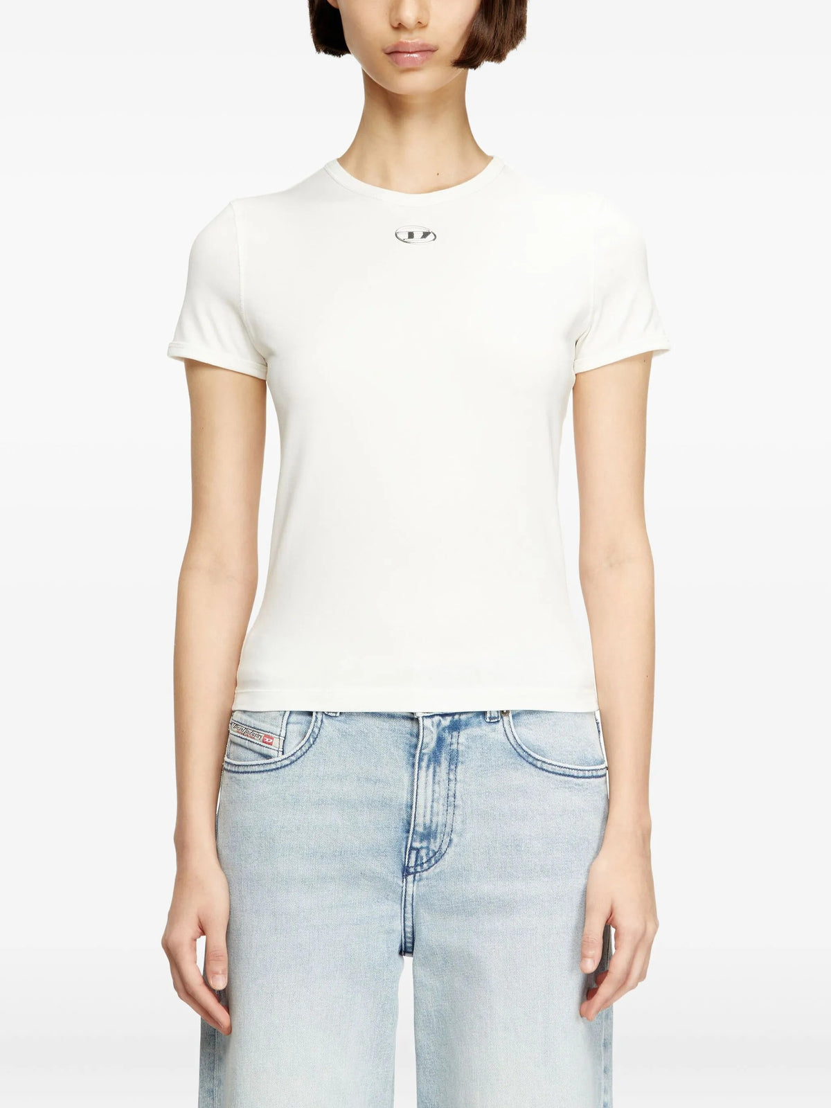 T-shirt slim con Oval D metallico