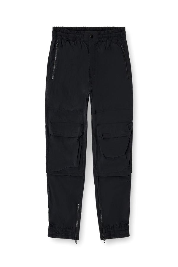 Nylon trousers with cargo pockets