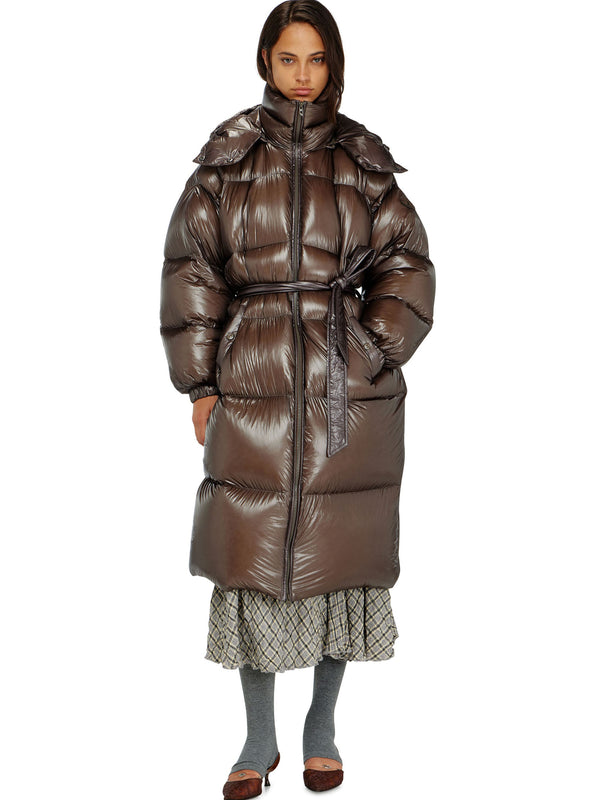 Down puffer coat in ultra-light ripstop