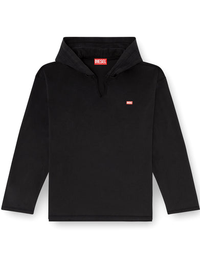 T-shirt a manica lunga con cappuccio in flanella