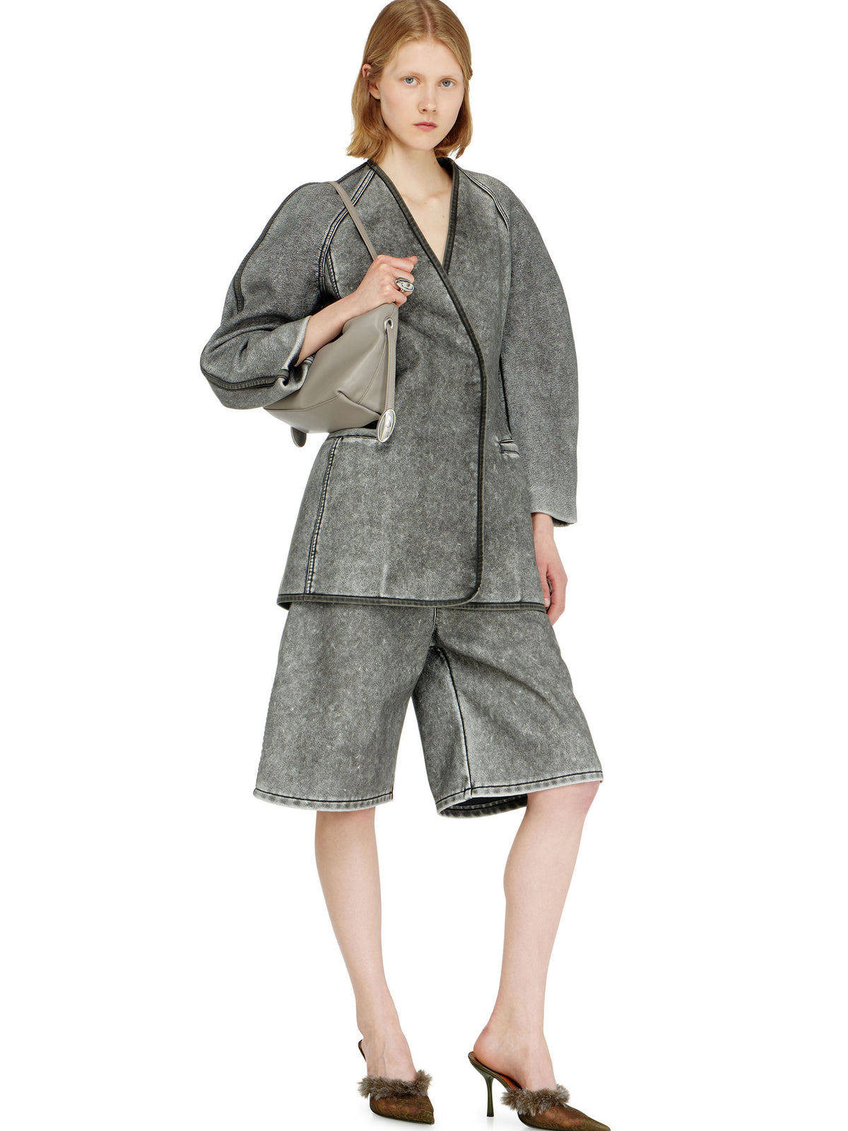 Bermuda shorts in PU