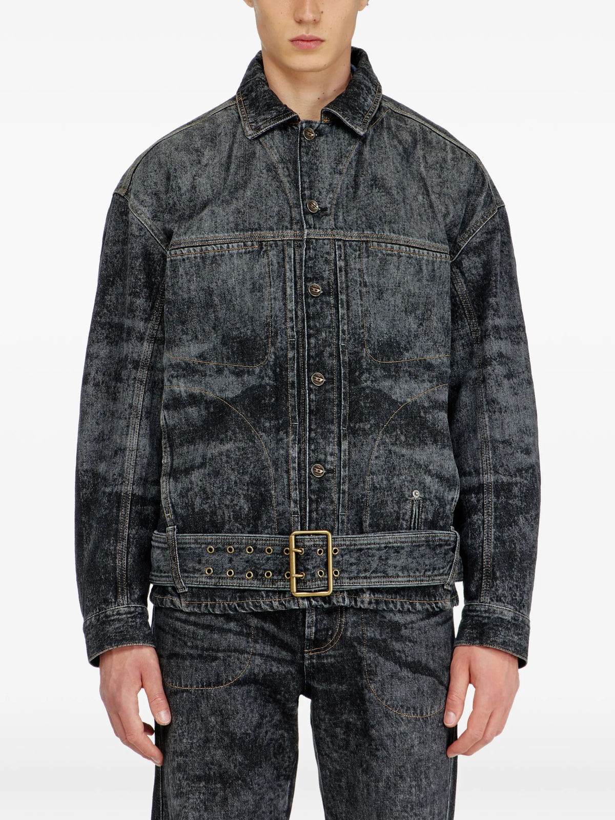 Biker-inspired denim jacket