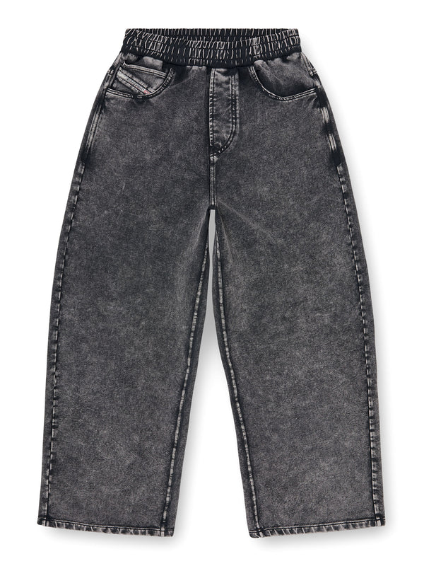Denim-effect sweatpants