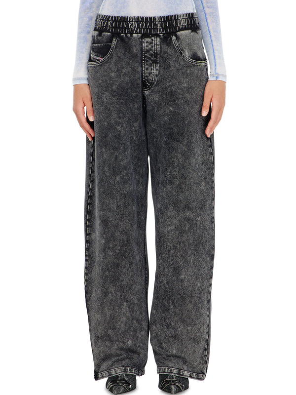 Denim-effect sweatpants