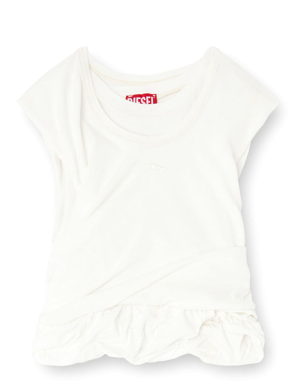 Double-layer jersey ruffle tank top