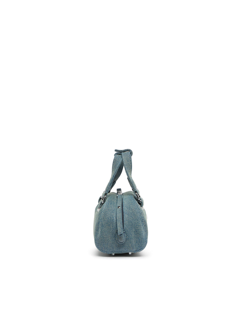 1DR Dome-Borsa bowling piccola in denim con logo Oval D