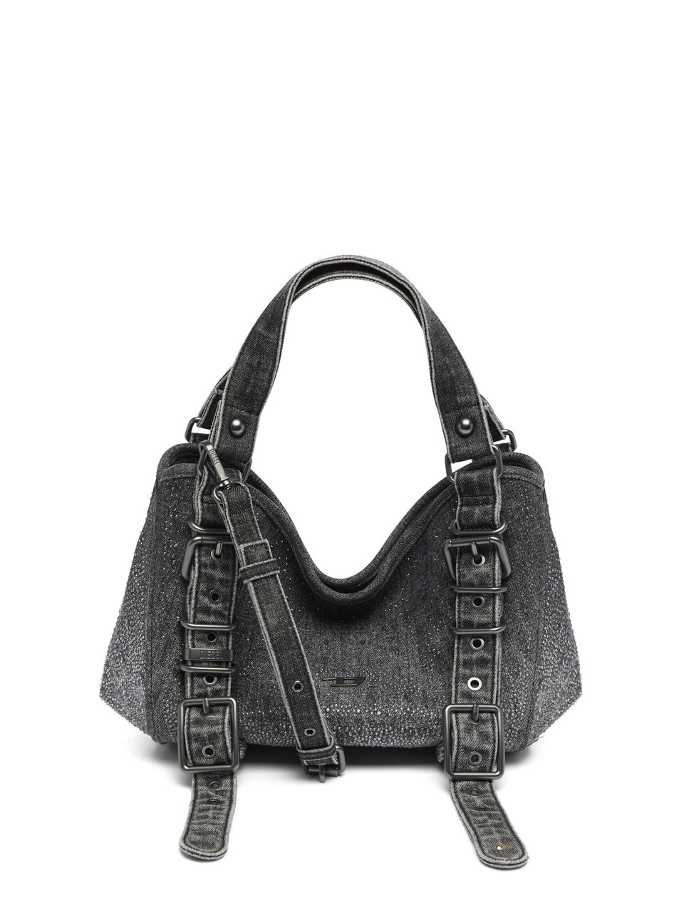 D-One - Small handbag in solarized denim with crystals