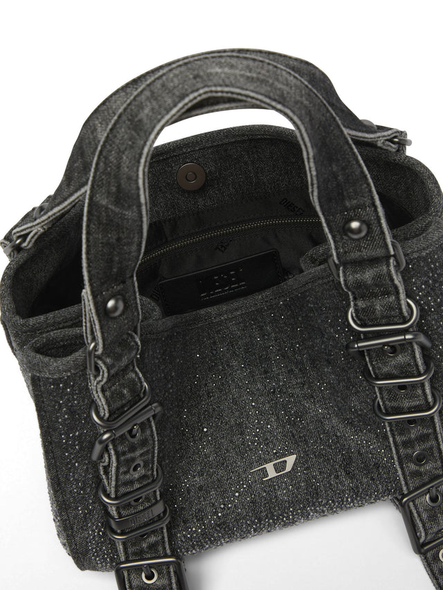 D-One - Small handbag in solarized denim with crystals