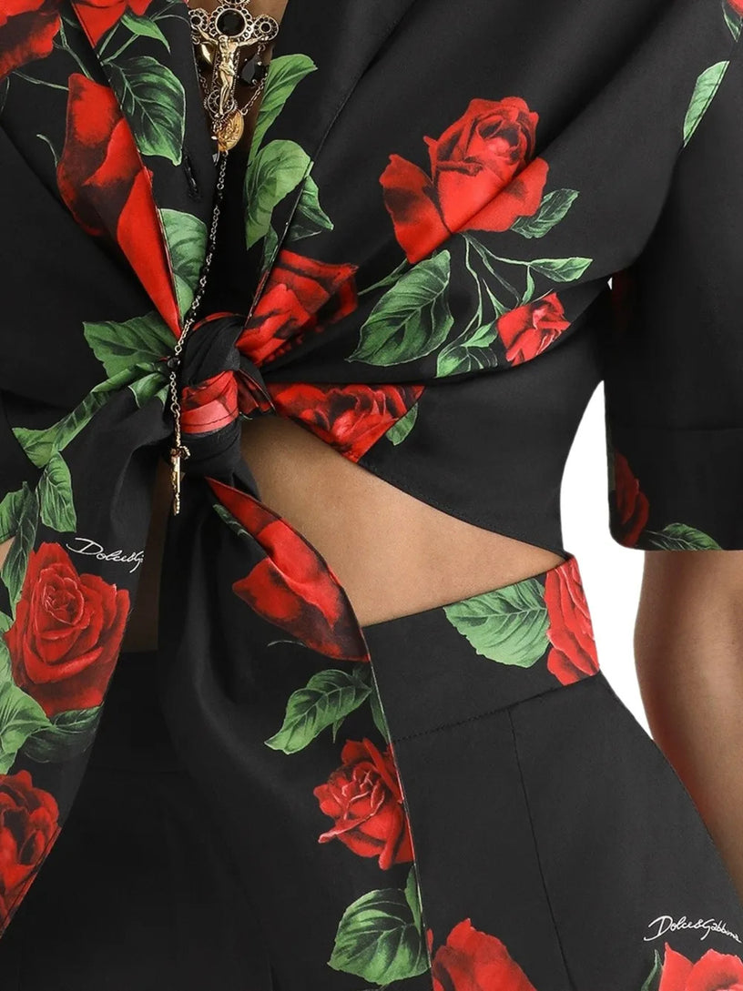 Camicia stampa rose