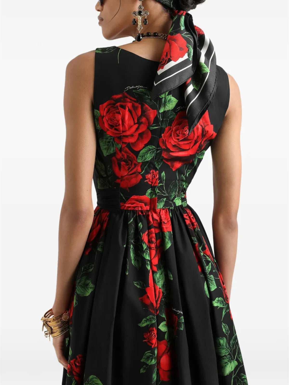 Abito in popeline stampa rose