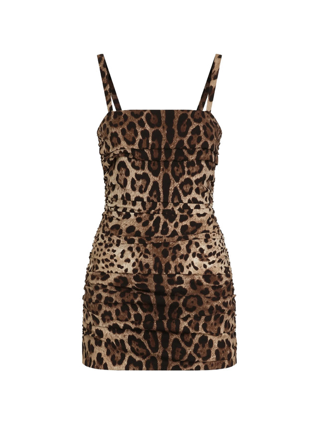 Abito in charmeuse stampa leo