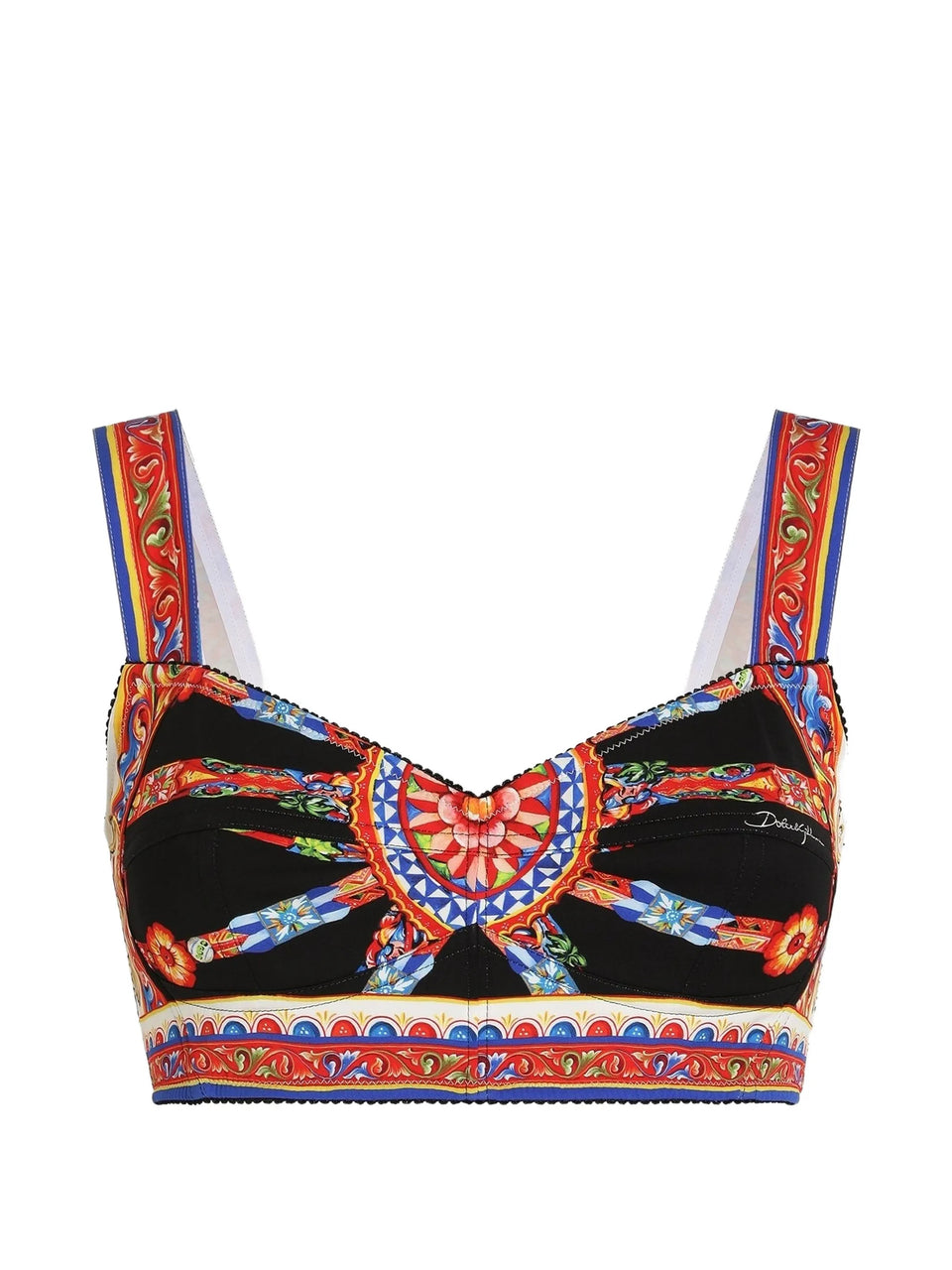 Carretto-print charmeuse top