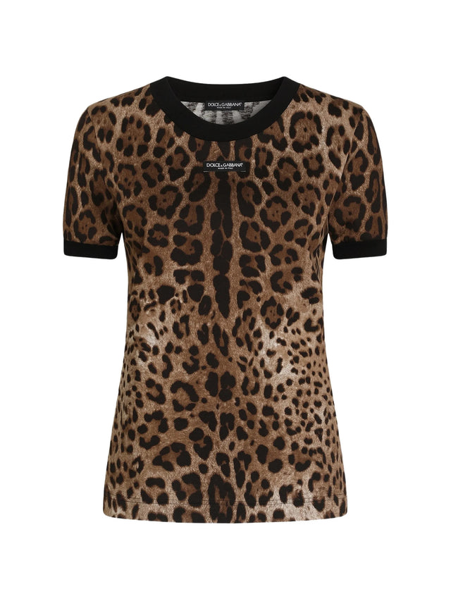 T-shirt in jersey stampa leo