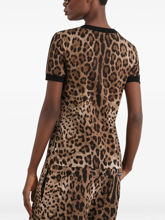 T-shirt in jersey stampa leo