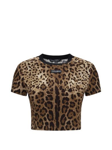 T-shirt in jersey stampa leo