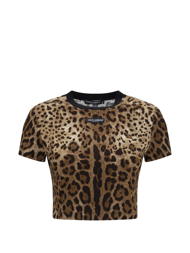 T-shirt in jersey stampa leo