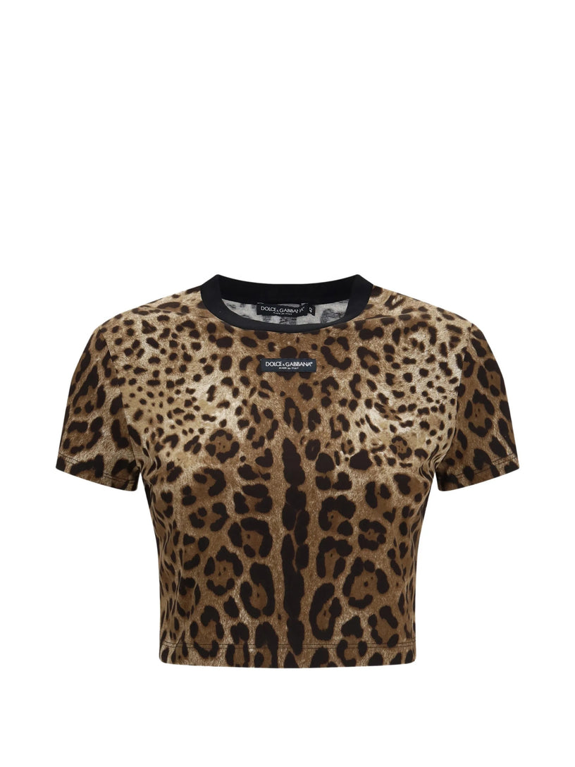 T-shirt in jersey stampa leo