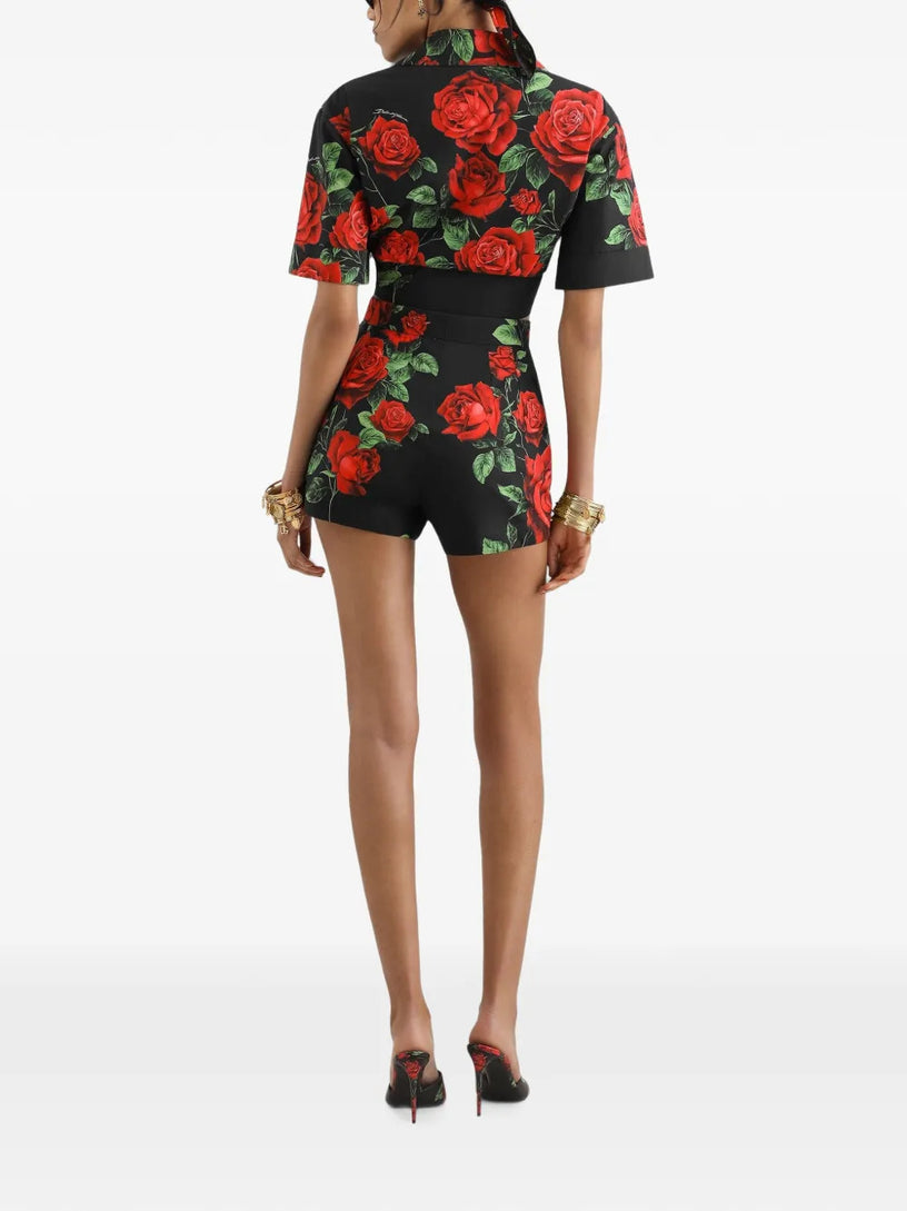 Shorts stampa rose