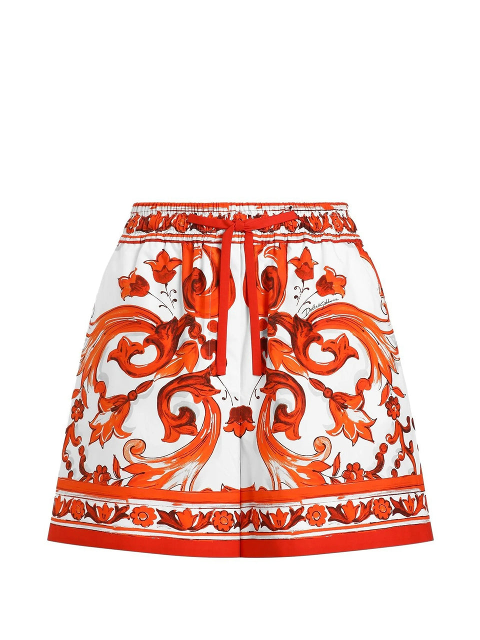 Majolica-print bermuda poplin shorts