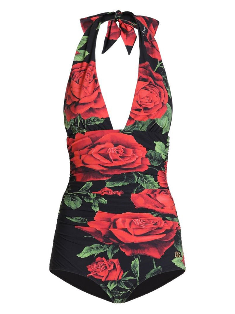 Costume intero stampa rose