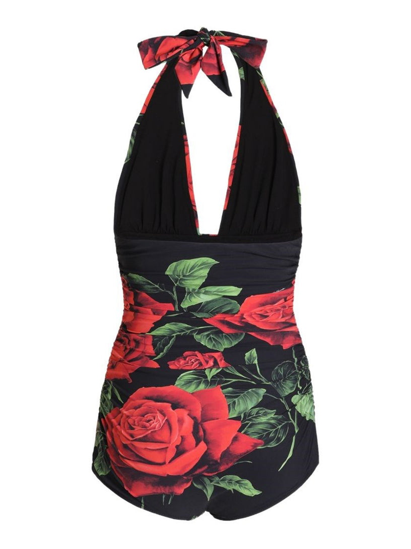 Costume intero stampa rose