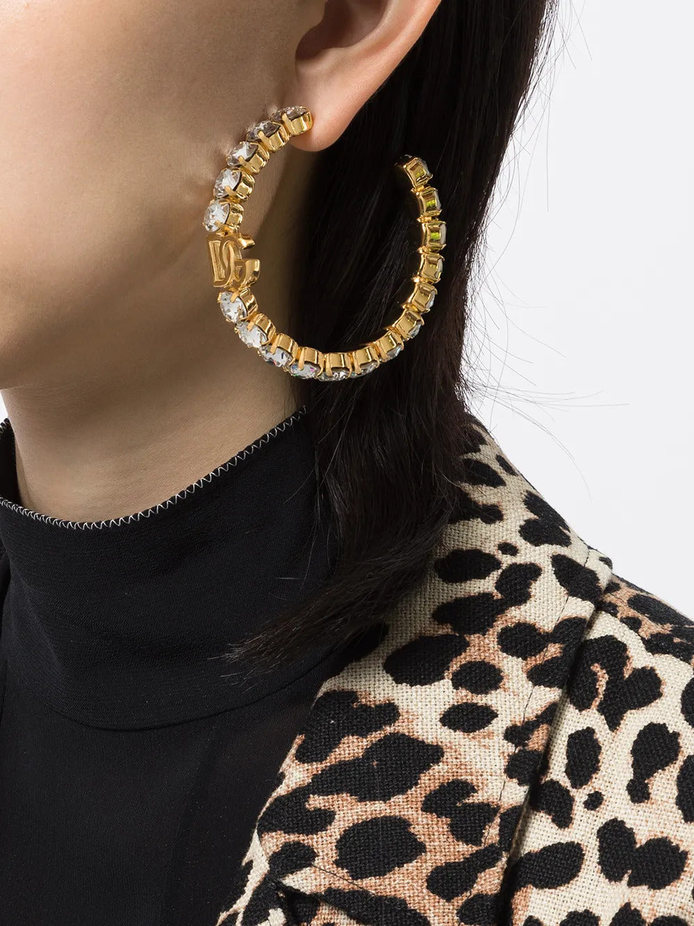 Orecchini a cerchio con strass