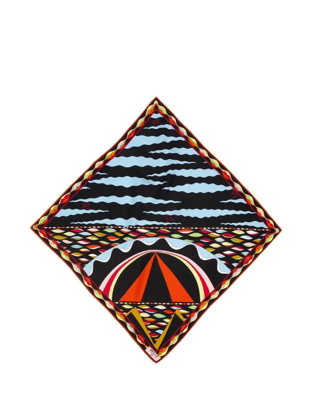 Foulard con stampa geometrica