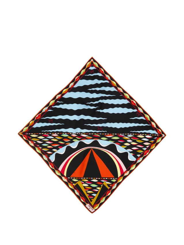 Foulard con stampa geometrica